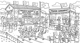 12 Parça 29 EKİM Cumhuriyet Bayramı Boyama Etkinliği /Pano RENKSİZ