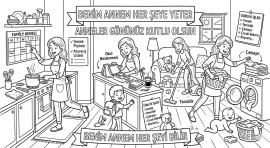 Anneler Günü 12 parça pano, grup çalışması boyama