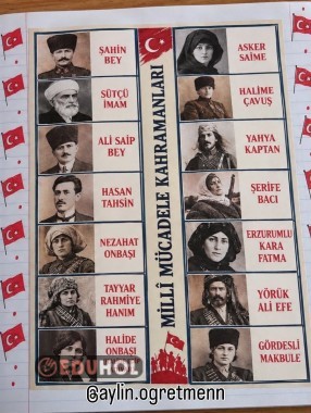 Milli mücadele kahramanları interaktif defter etkinliği