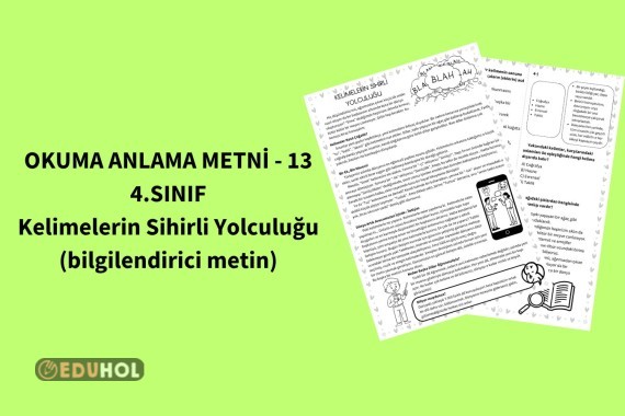 OKUMA ANLAMA METNİ -13- (BİLGİLENDİRİCİ METİN)