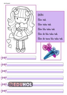 K sesi-Ekin toka tak.- Boyamalı dikte etkinliği.