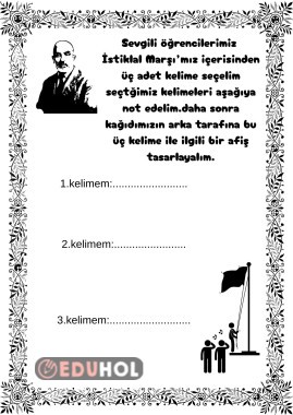 dilimizin zenginlikleri projesi istiklal marşı afiş etkinliği