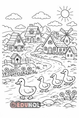 2 sayfalık bahar boyama sayfası