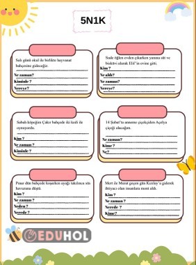 5N1K  2.SINIF VE 3.SINIF SEVİYESİNE UYGUN