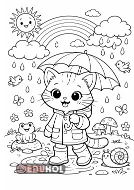 At ve Kedi Boyama Sayfası