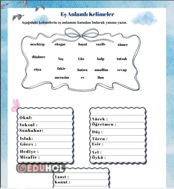 Eş Anlamlı Kelimeler