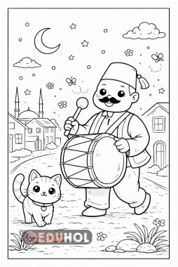 Ramazan Davulcusu Boyama Sayfası