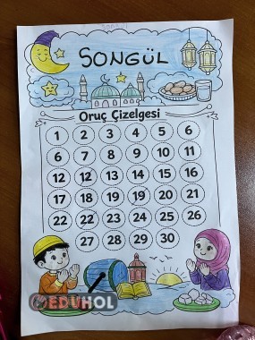 Ramazan Oruç Çizelgesi - boyamalı
