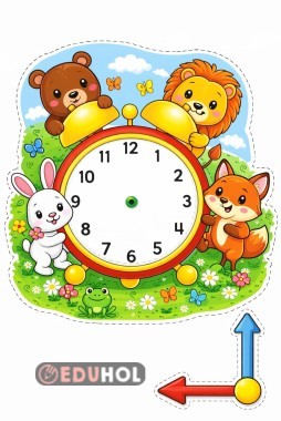 Saat Şablonu- Boyama sayfalı