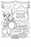 3 sayfa Manili Ramazan Davulcusu Boyama Sayfası