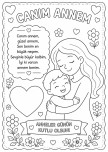 Anneler günü boyama sayfası