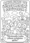 Okul Sevgisi Boyama sayfası