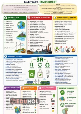 7. SINIF ENVIRONMENT ONEMLI KELIME VE KULLANIMLAR
