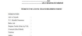 Öğrenci Muayene Formu