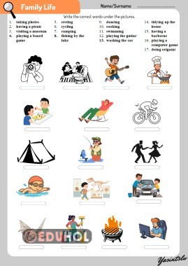 Family Life/Vocabulary worksheet