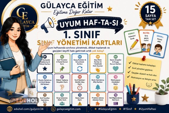🌟 1. SINIF UYUM HAFTASI – SINIF YÖNETİMİ KARTLARI 🌟