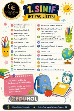 1.Sınıf İhtiyaç Listesi