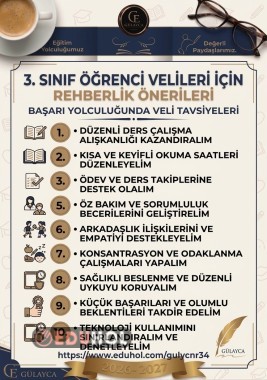 3. SINIF VELİLERİ İÇİN REHBERLİK ÖNERİLERİ