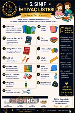 3.Sınıf İhtiyaç Listesi