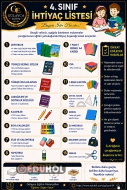4.Sınıf İhtiyaç Listesi