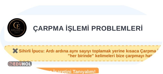 ÇARPMA İŞLEMİ PROBLEMLERİ Çalışma Kağıdı