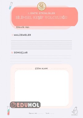 FEN BİLİMLERİ – BİLİMSEL KEŞİF YOLCULUĞUM ETKİNLİK DENEY DEFTERİ