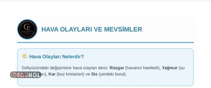 Hava Olayları ve Mevsimler