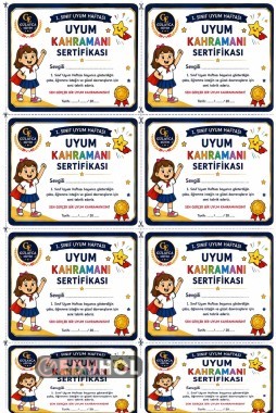 İlk Hafta Etkinlikleri/ Uyum Kahramanı kız  Sertifikası