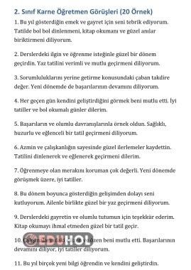 KARNE ÖĞRETMEN GÖRÜŞLERİ (word belge kopyala yapıştır)