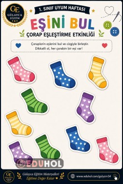 Makas Kullanımı Eşini Bul Kesme Yapıştırma Çalışma Kağıdı