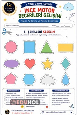 Makas Kullanımı Şekil Kesme Çalışma Kağıdı