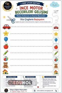 Makas Kullanımı ve Kesme Becerileri çalışma kağıdı