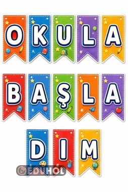 Okula Başladım flama seti