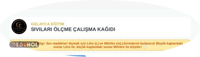 SIVILARI ÖLÇME çalışma kağıdı