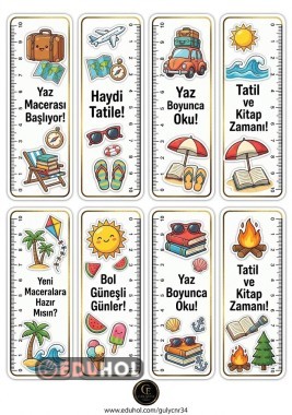 TATİL TEMALI KİTAP AYRACI 2
