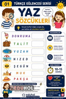 TATİL TEMALI TÜRKÇE EĞLENCESİ SERİSİ 1