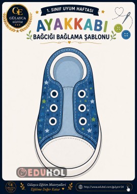 Uyum Haftası Hazırlıkları/Erkek çocuk Ayakkabı Bağcığı Bağlama Şablonu