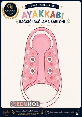 Uyum Haftası hazırlıkları/ Kız ayakkabı bağcığı bağlama şablonu