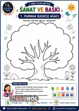 Uyum Haftası Parmak Baskı/Parmak Boyası Ağacı