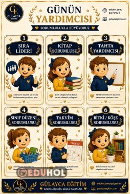 UYUM HAFTASI SINIF YÖNETİMİ KARTLARI/ Günün Yardımcısı kartları
