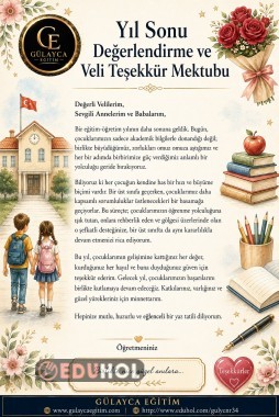 VELİ TEŞEKKÜR MEKTUBU