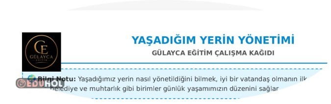 Yaşadığımız Yerin Yönetimi