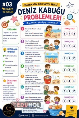 YAZ TEMALI MATEMATİK EĞLENCESİ SERİSİ 3