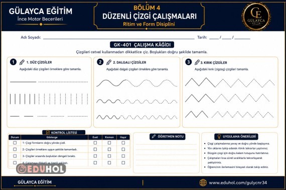 Yazmaya Hazırlık/ Düzenli Çizgi Takibi