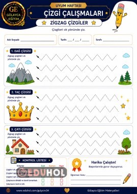 Zigzag Çizgiler Çalışma Kağıdı
