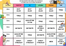 1. Sınıf Haftalık Ders Programı 3 Sayfa