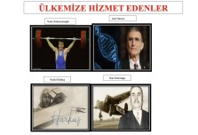 Ülkemize hizmet eden kişilerin isimleri ve fotoğrafları deftere yapıştırmak için