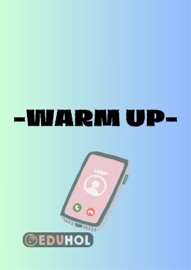WARM UP ACTIVITY FOR 8TH GRADERS-UNIT4 ON THE PHONE