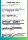 SIMPLE PRESENT WORKSHEET-DAILY ROUTINES