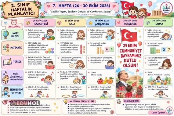 2.Sınıf 7.Hafta Haftalık Planlayıcı